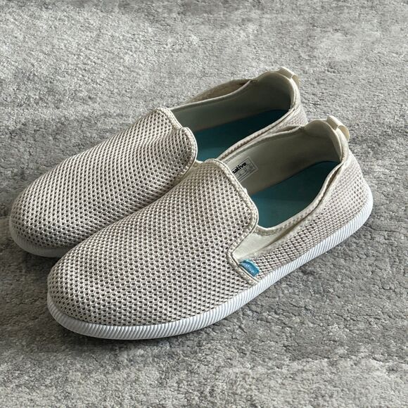 Native Cruz Shoes Mens 12 Bone White Low Profile Sneakers Mesh Slip On Summer - Picture 1 of 9
